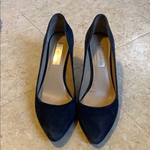 Navy Blue Suede Heels